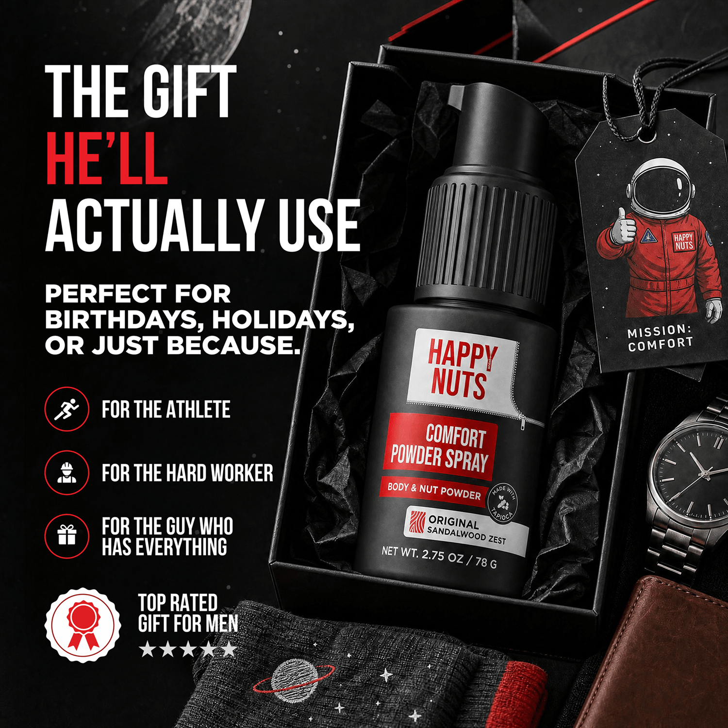 Talc-Free Body Powder Spray For Men | Happy Nuts