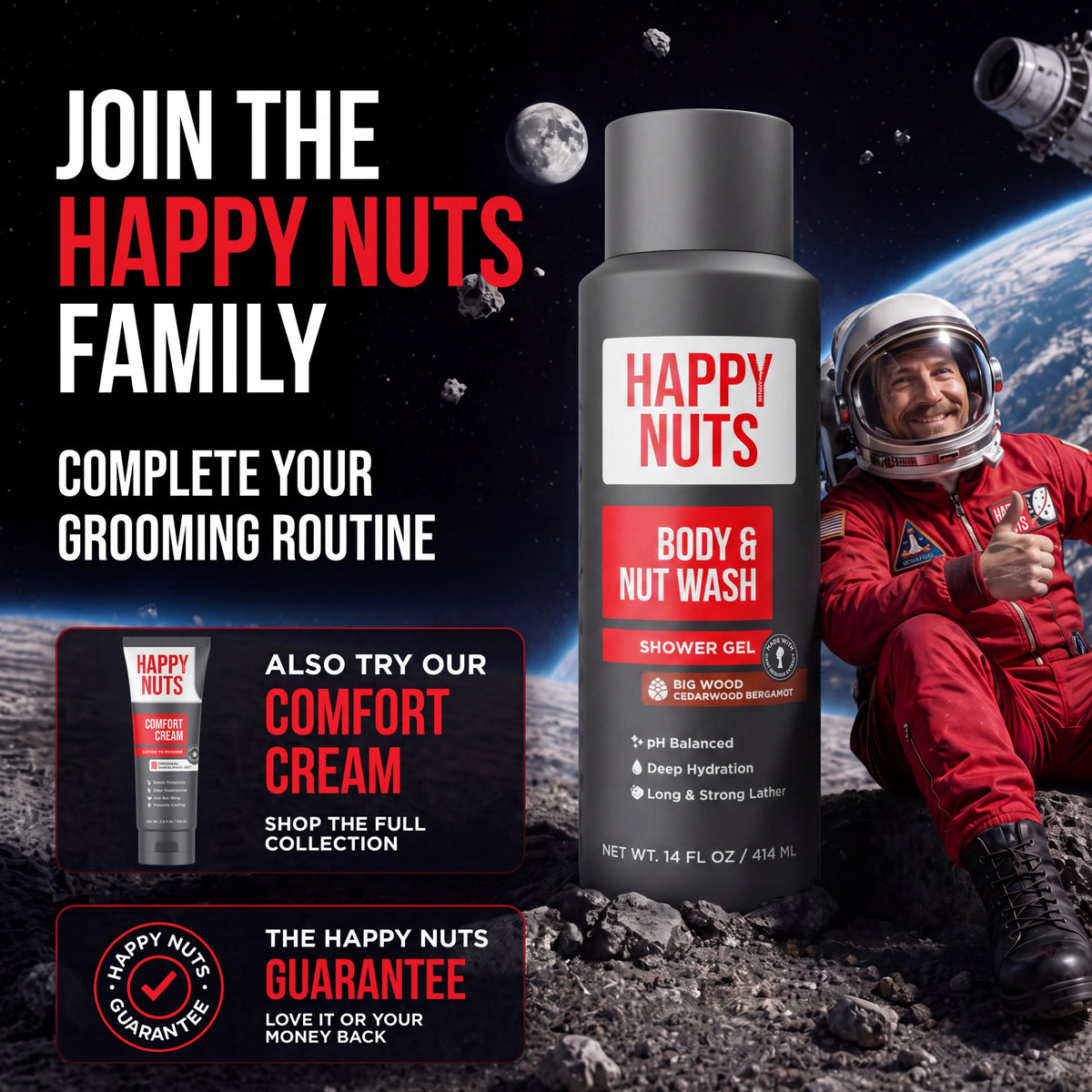 Big Wood Body and Nut Wash Happy Nuts grooming routine