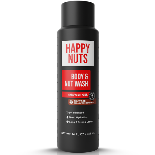 Happy Nuts Body and Nut Wash in Big Wood Cedarwood Bergamot